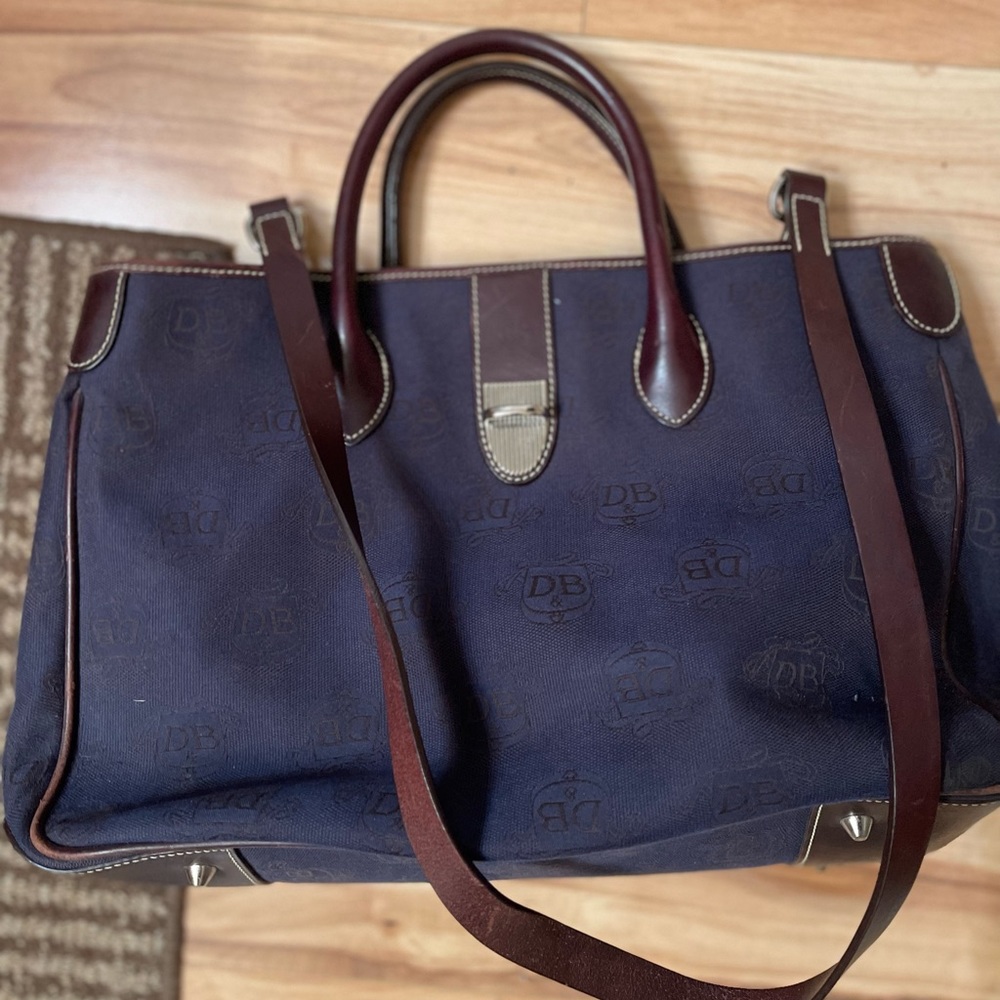 Dooney & Bourke top handle satchel carry on laptop top handle bag long strap New